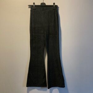 Aerie Stretch Black Velour Flare Pants, Sz XS